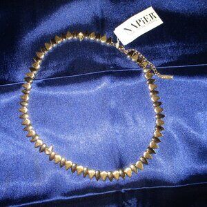 Napier Necklace 16" Goldtone Teardrop Shaped Linked Beads Vintage New w/Tag